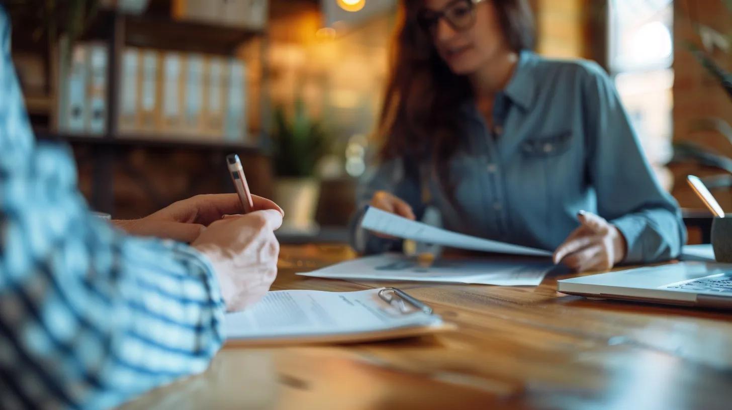 Business owners discussing tax compliance with an adviser