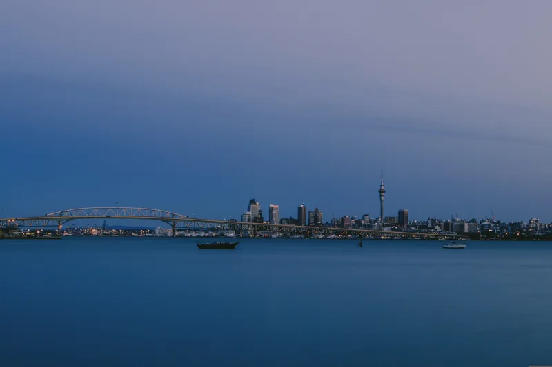 Auckland skyline at dusk