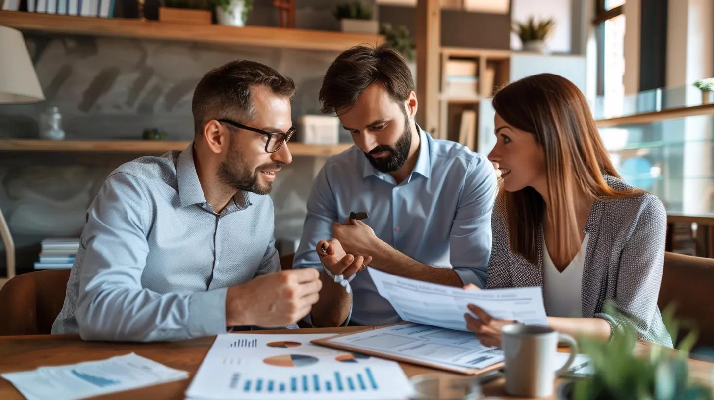 Tax accountant discussing property investment tax planning with clients